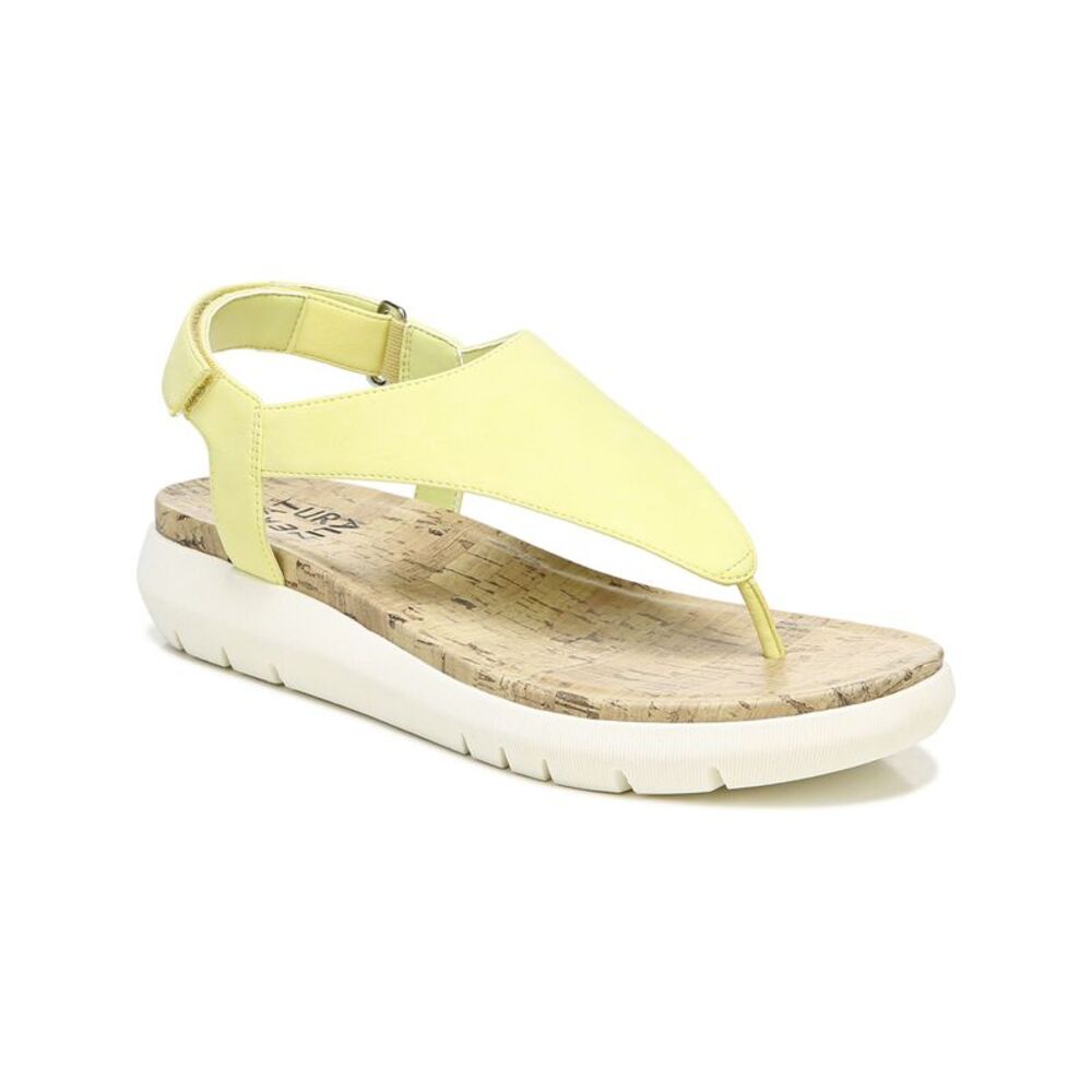 NATURALIZER Womens Yellow Snake 1" Platform Meghan Wedge Thong Sandals 10 M
